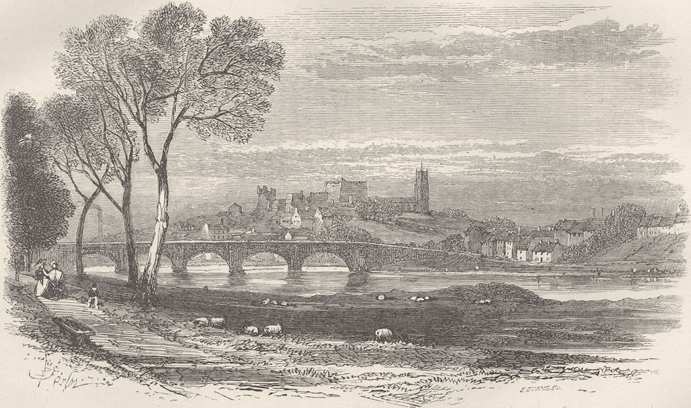 LANCS. Lancaster 1874 old antique vintage print picture